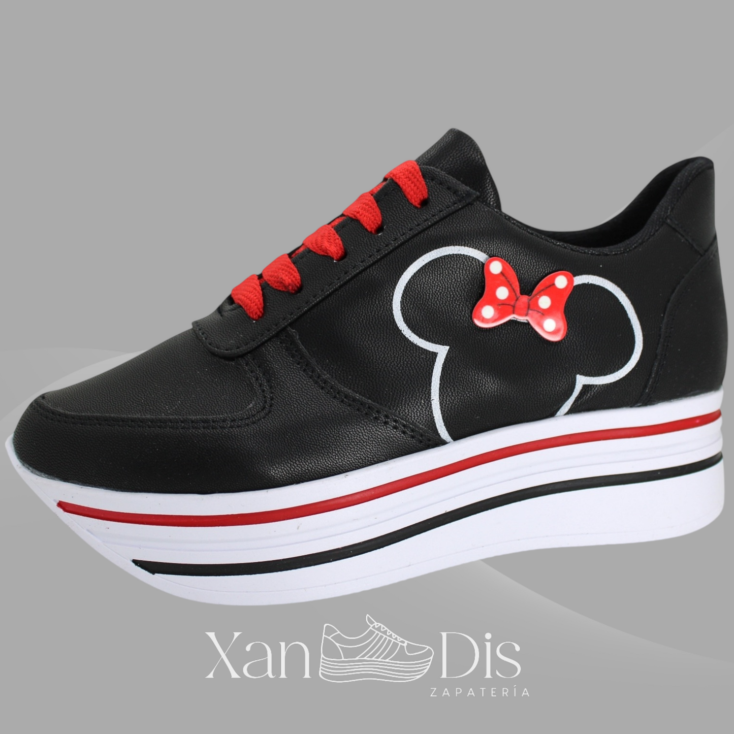 Promo 2 pares blanco / negro mimi tenis de plataforma