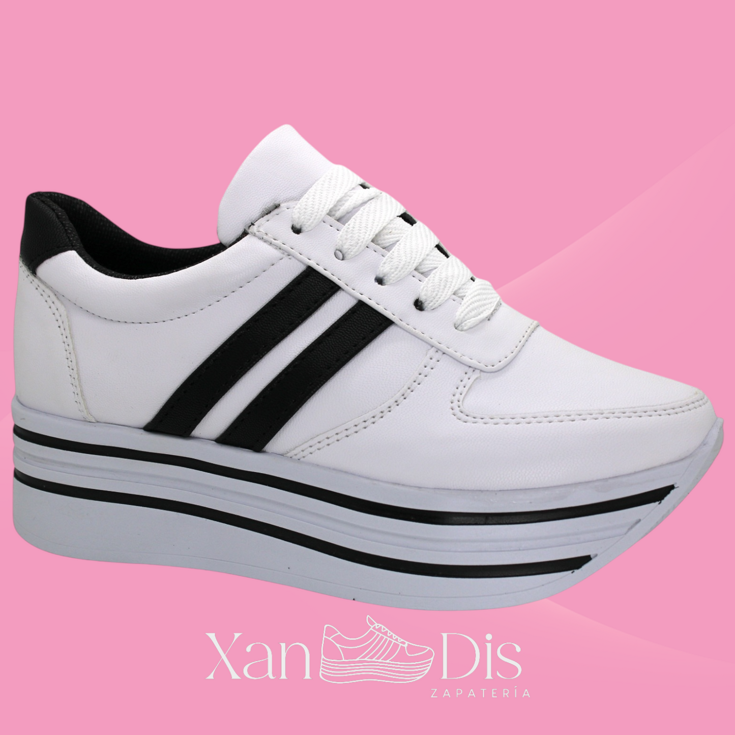 Promo 2 pares negro puntos/blanco buck tenis de plataforma