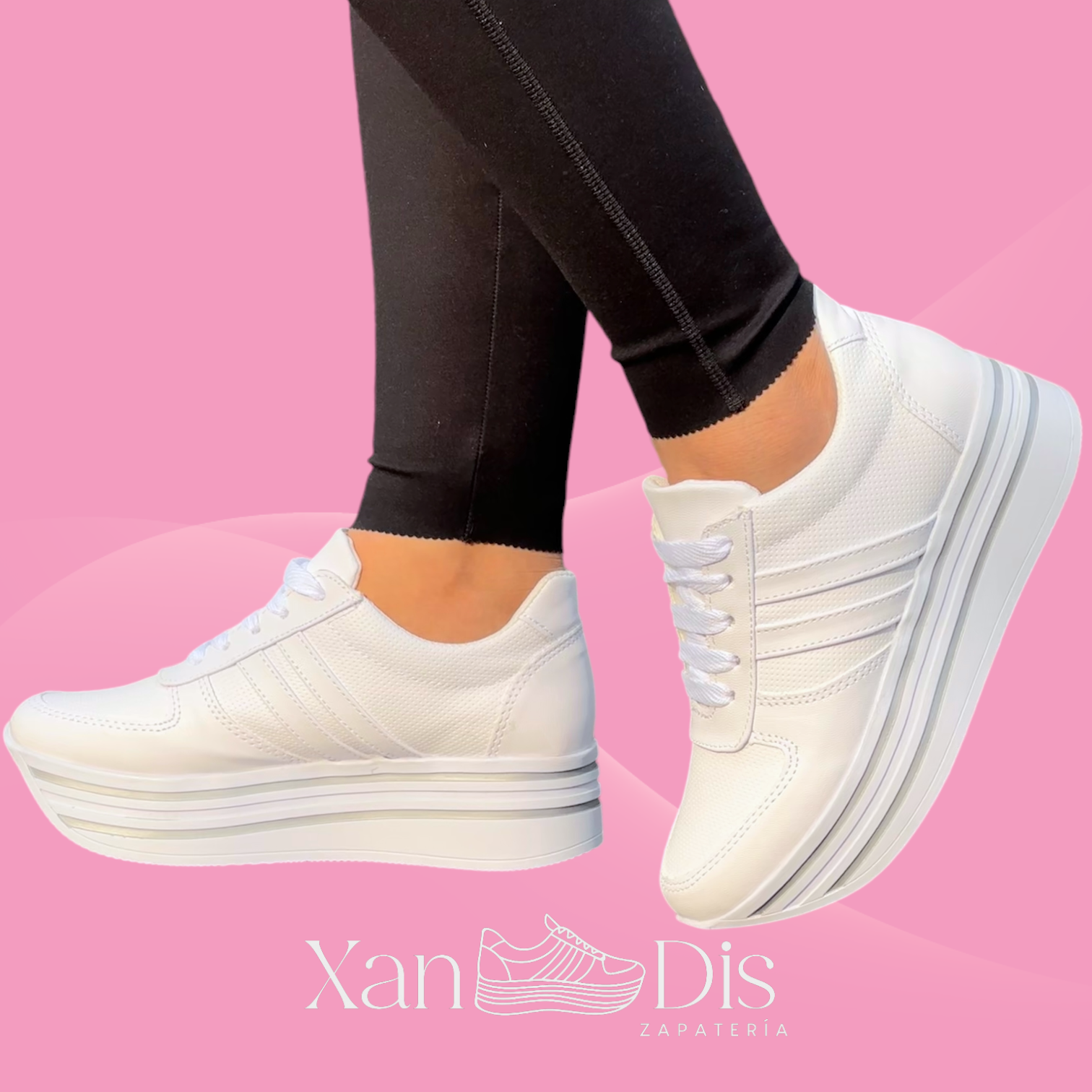 TENIS DE PLATAFORMA ALTA BLANCOS 4 CM CUNA COMODOS PARA DAMA JUVENILES ALTOS