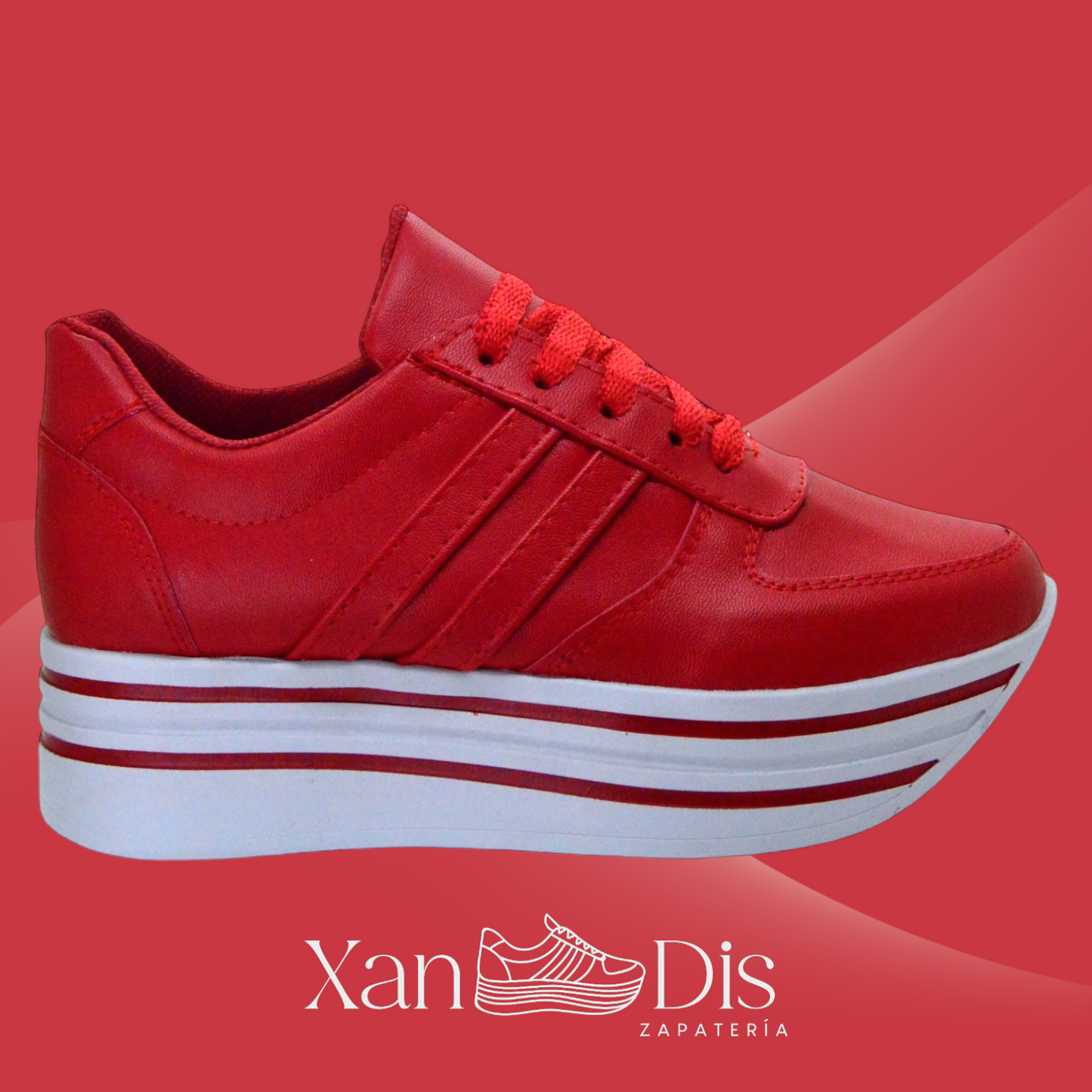 TENIS DE PLATAFORMA ALTA ROJOS BORA