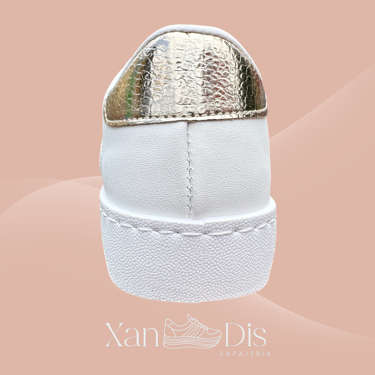 TENIS BAMBAS CASUALES ANIMAL PRINT BRILLO DORADOS