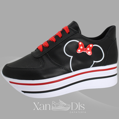 Promo 2 pares blanco / negro mimi tenis de plataforma