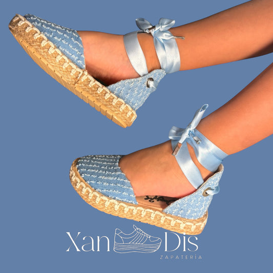 Sandalias Alpargatas Niña Listón Elegantes Cómodas Moda Yute