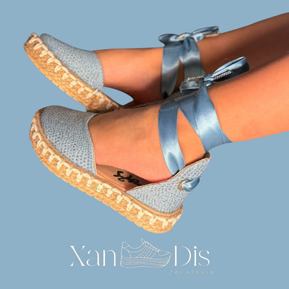 Sandalias Alpargatas Niña Listón Elegantes Cómodas Moda Yute