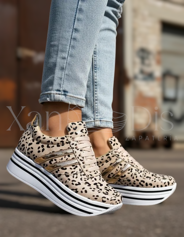 TENIS DE PLATAFORMA ANIMAL PRINT