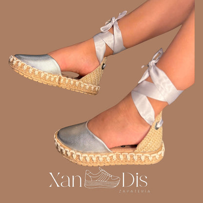 Sandalias Alpargatas Niña Listón Elegantes Cómodas Moda Yute