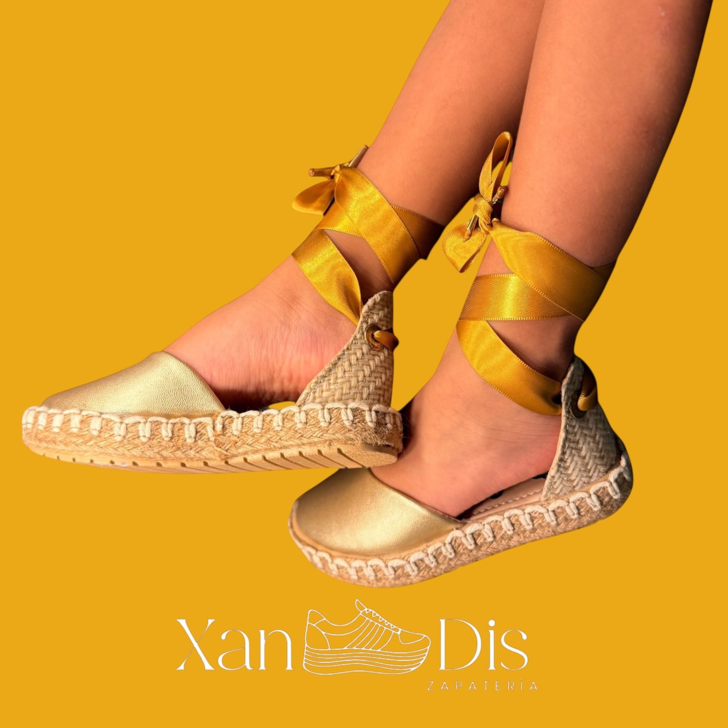 Sandalias Alpargatas Niña Listón Elegantes Cómodas Moda Yute