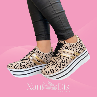 TENIS DE PLATAFORMA ANIMAL PRINT