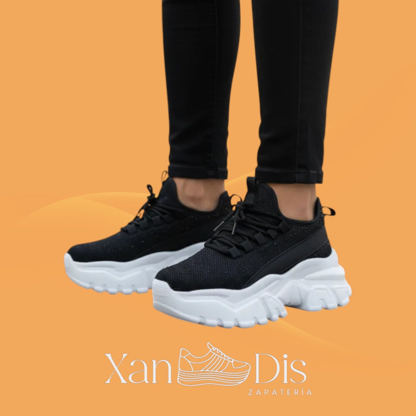 TENIS PLATAFORMA ALTA CHUNKY BRILLOS MODA JUVENILES PEDRERIA CUÑA ALTA CALCETIN