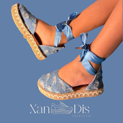 Sandalias Alpargatas Niña Listón Elegantes Cómodas Moda Yute