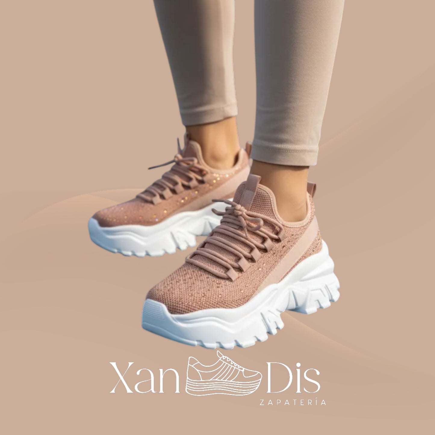 TENIS PLATAFORMA ALTA CHUNKY BRILLOS MODA JUVENILES PEDRERIA CUÑA ALTA CALCETIN